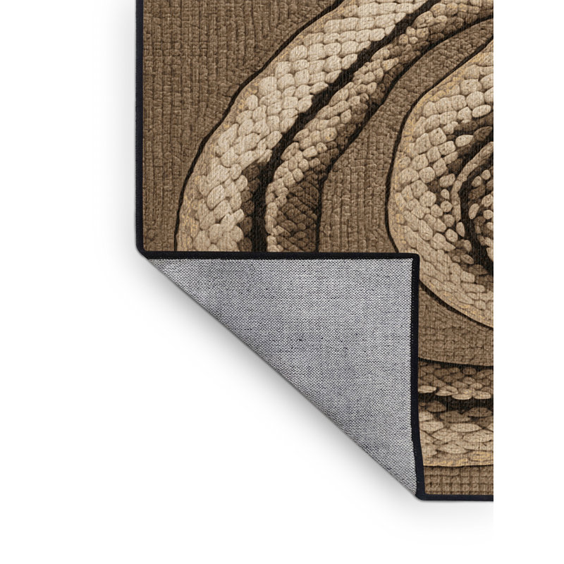 Washable African Egg eating Snake Wildlife Area Rug, Round 3'
