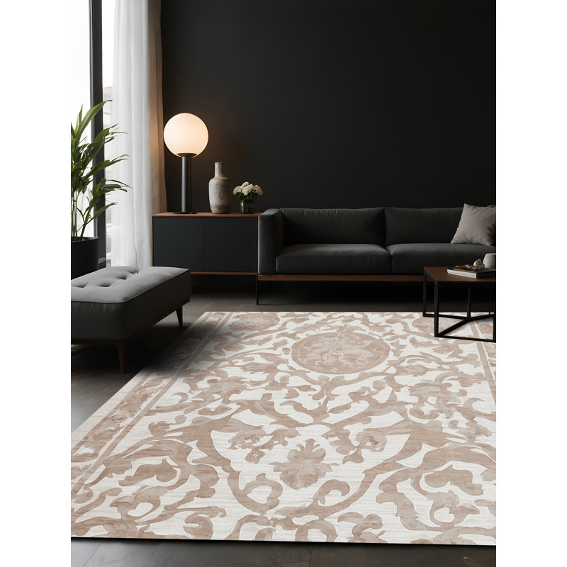 Tapis gris soyeux et moelleux, Carré 7 pi