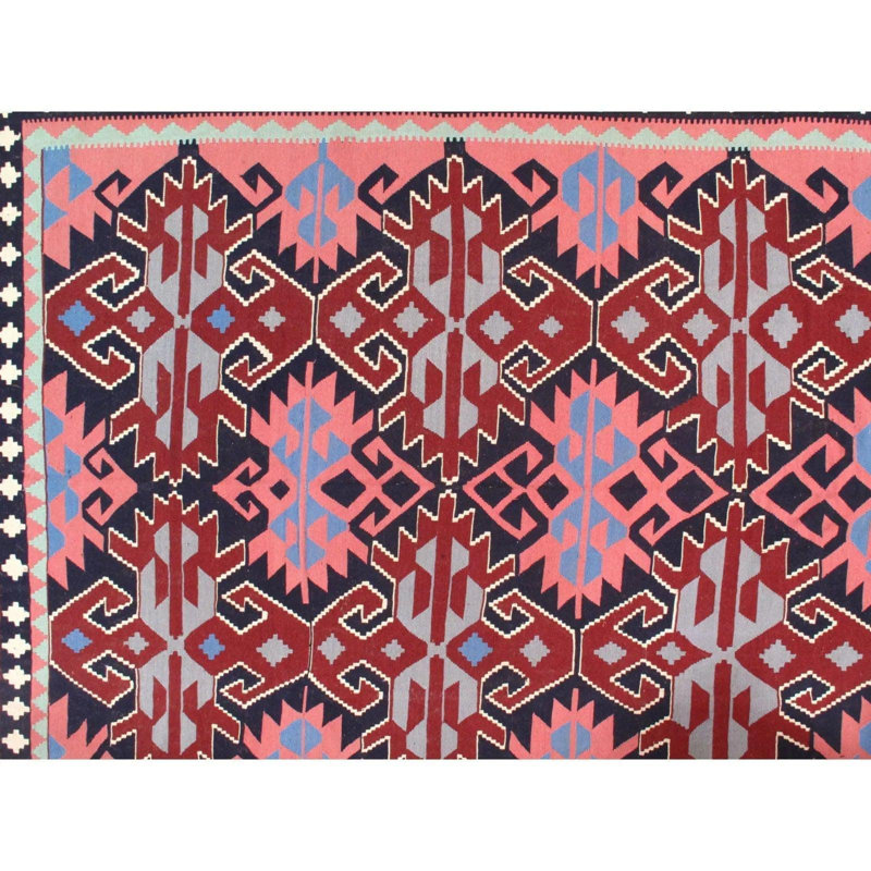 Wool Southwestern Area Rug in Red