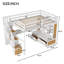 Lit mezzanine avec bureau et tablettes-668903207