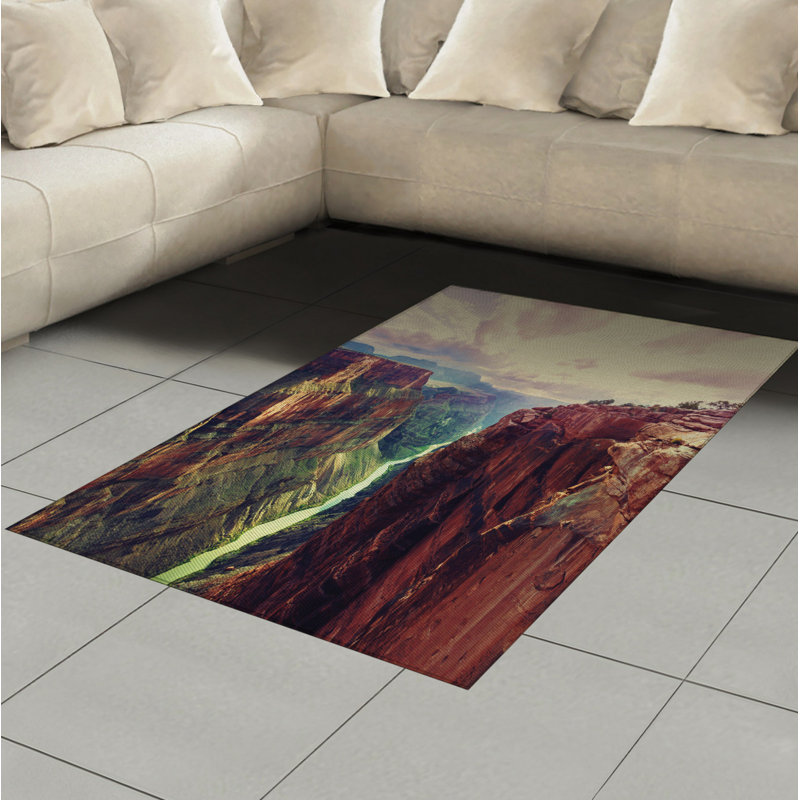 Tapis décoratif à haute densité en fibre de polyester Canyon, Rectangle— 4 pi x 5 pi 8 po