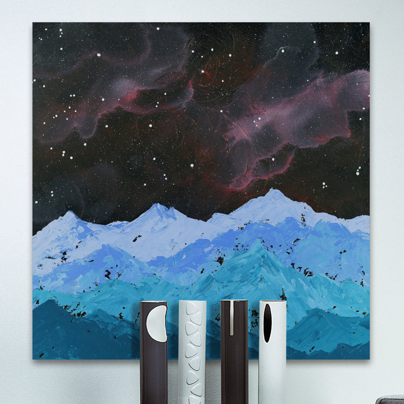 Space Space, reproduction d'art, H 18 po x l 18 po x P 1,5 po, Toile avec cadre noir, Pas de tapis