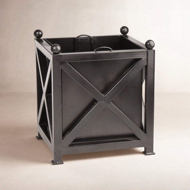 Tristan Metal Planter Box, Black