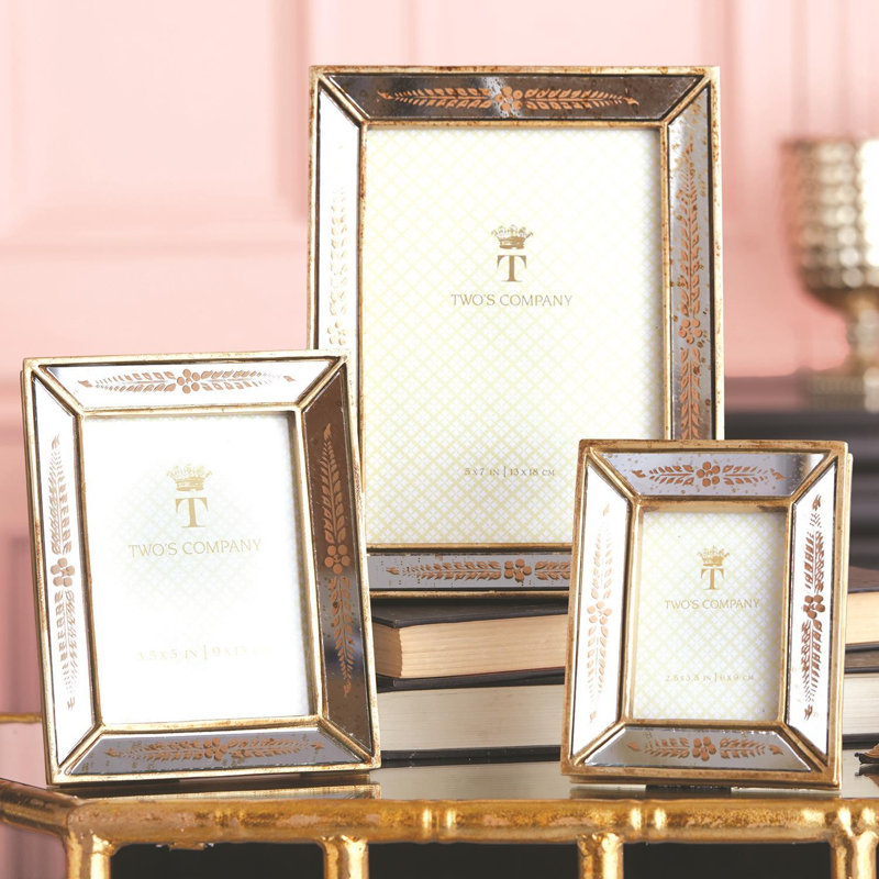 Gold Glass Single Picture Frame - Frames Included: 3