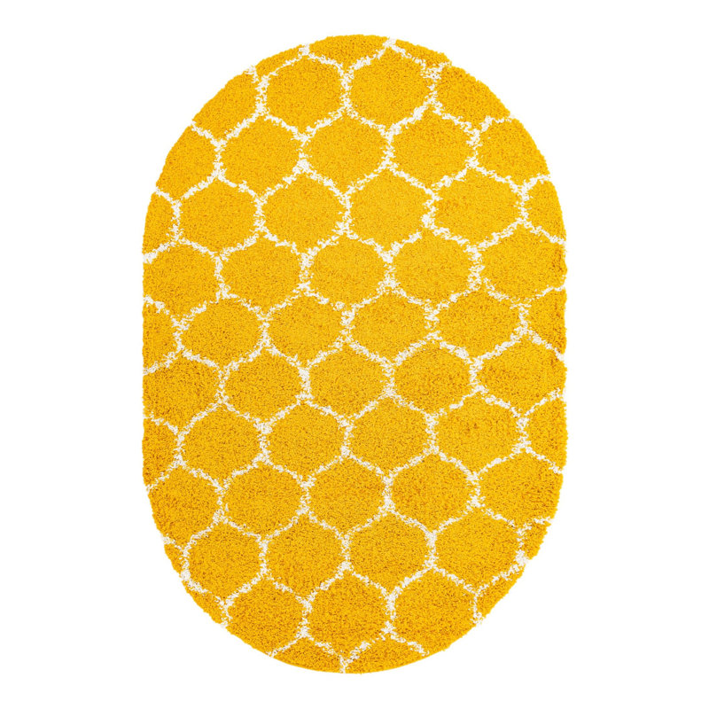 Geometric Indoor Rug, Oval 5'3" x 8'