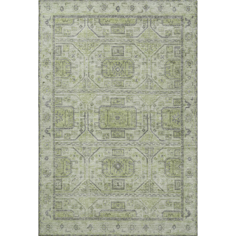 Premium Machine Washable Mayfield Border Rug, Rectangle 9' x 12'