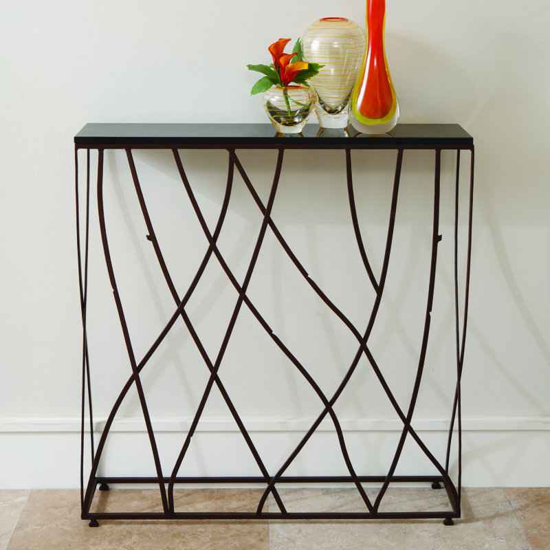 Branch-Inspired 36" Wood, Stone & Metal Console Table