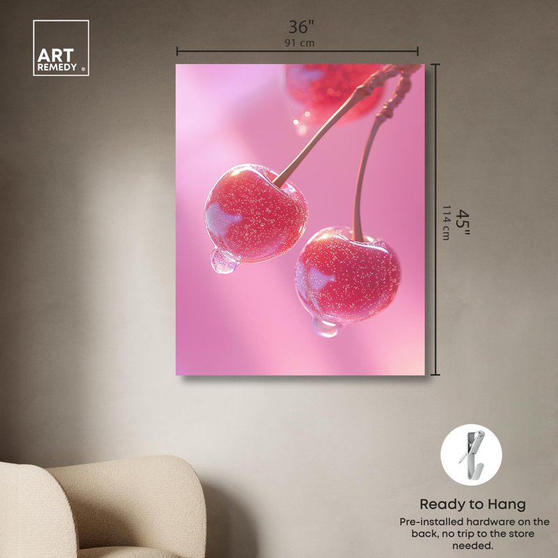 «Pale Cherry Glow» par Art Remedy, Toile tendue, H 45 po x l 36 po x P 1,5 po