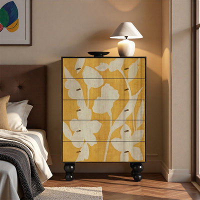 Elegant Five Drawer Decorative Cabinet