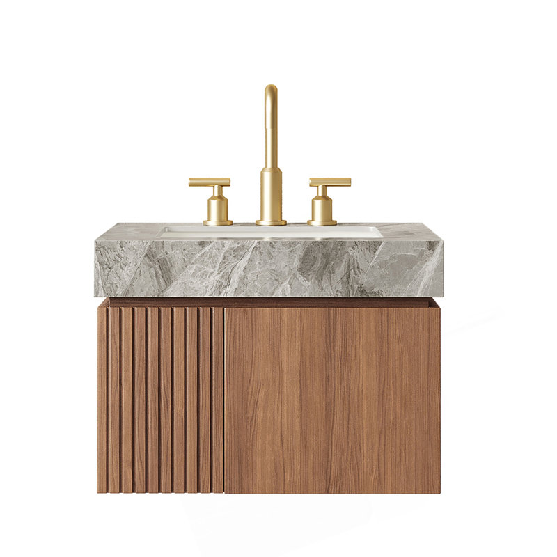 Meuble-lavabo 24 po, Chêne brun, Gris clair, 8 po