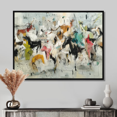 Group Of People Dancing In New York City - Dancing Wall Art, White Figurative Canvas Print