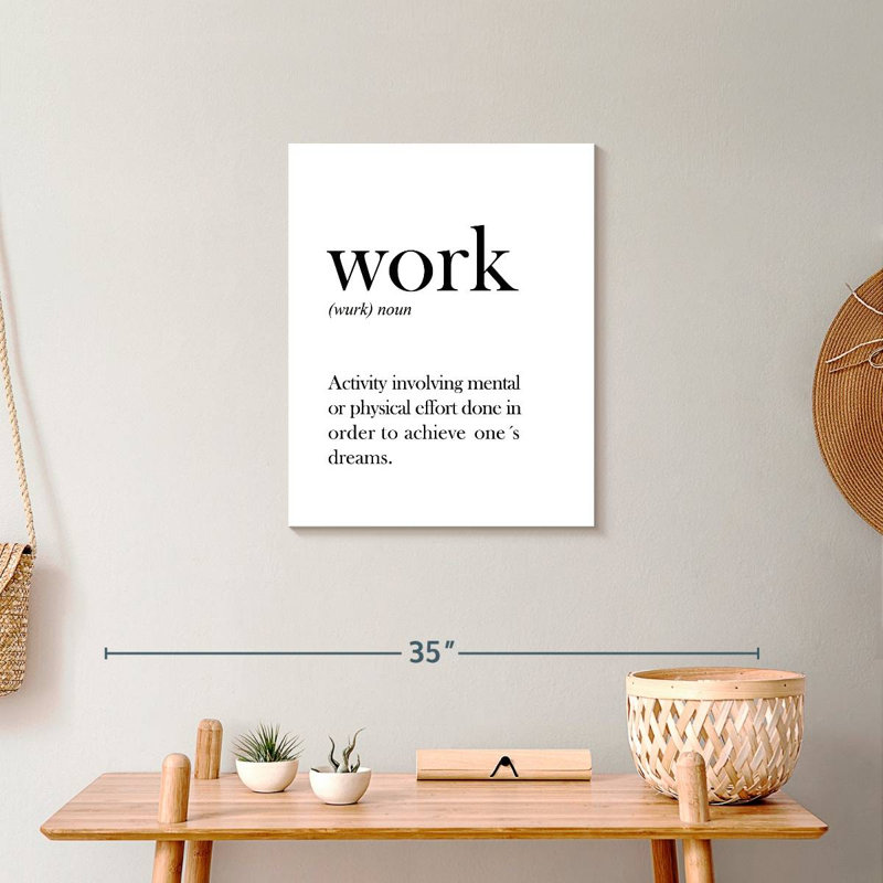 " Work Definition " Print, 20" H x 16" W x 1.25" D