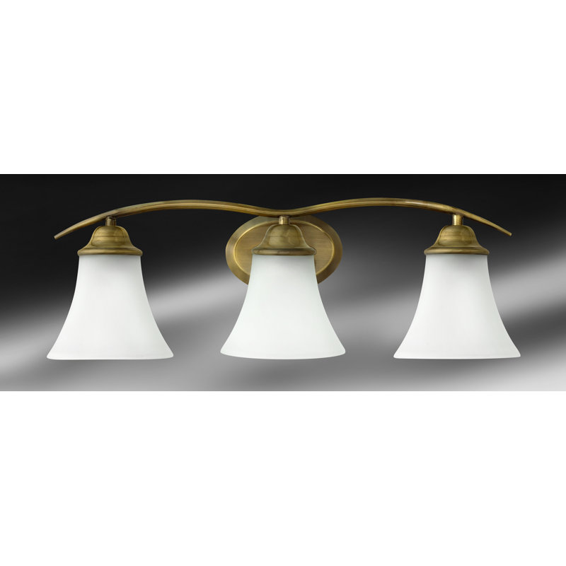 3 - Light Vanity Light, Satin Antique Brass