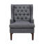 Fauteuil d'appoint de 39,5 po de hauteur avec assise en tissu gris anthracite et contreplaqué texturé gris foncé