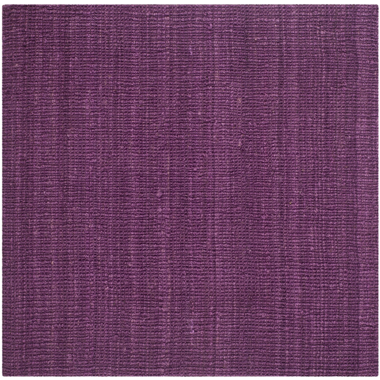 Deedgra Geometric Tufted Wool Purple Area Rug