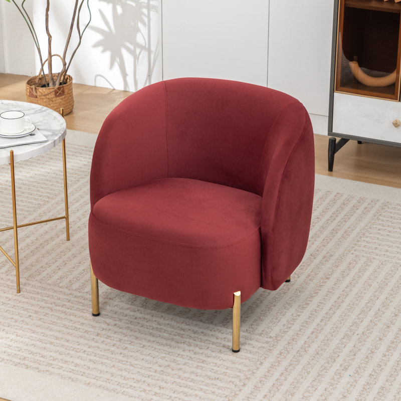 Chaise d'appoint rembourrée Edward, Rouge