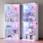 Vitrine 70,9 "à porte en verre T avec lumière RVB, armoire de rangement à 6 niveaux avec capteur de corps humain -2109808864