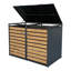 Cleobury - Remise double - Grand - Gris foncé avec portes aspect bois (68 po x 39 po x 49 po)-1454952913-1454952914