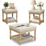 Ensemble de 3 tables basses et table de bout avec rangement Gladis