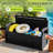 70-Gallon Plastic Storage Bench With Removable Cushion, Backrest & Armrests, Lockable Lid For All-Weather Indoor Outdoor Use On Patio, Garage, Entryway-122258676