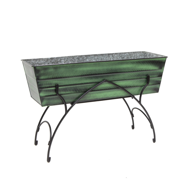 Metal Elevated Planter, Green