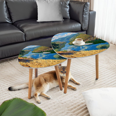 Ensemble de 2 tables basses gigognes Triangle