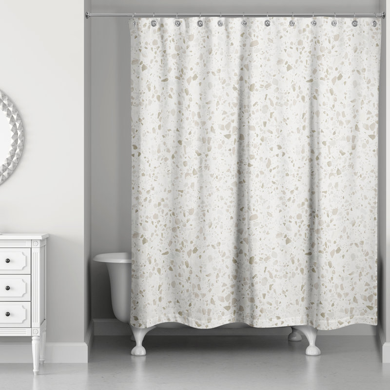 Rideau de douche simple Alondria, Brun clair