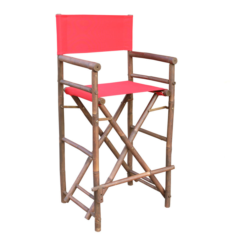 Tabouret de bar de patio en bambou 30 "Allard, Rouge