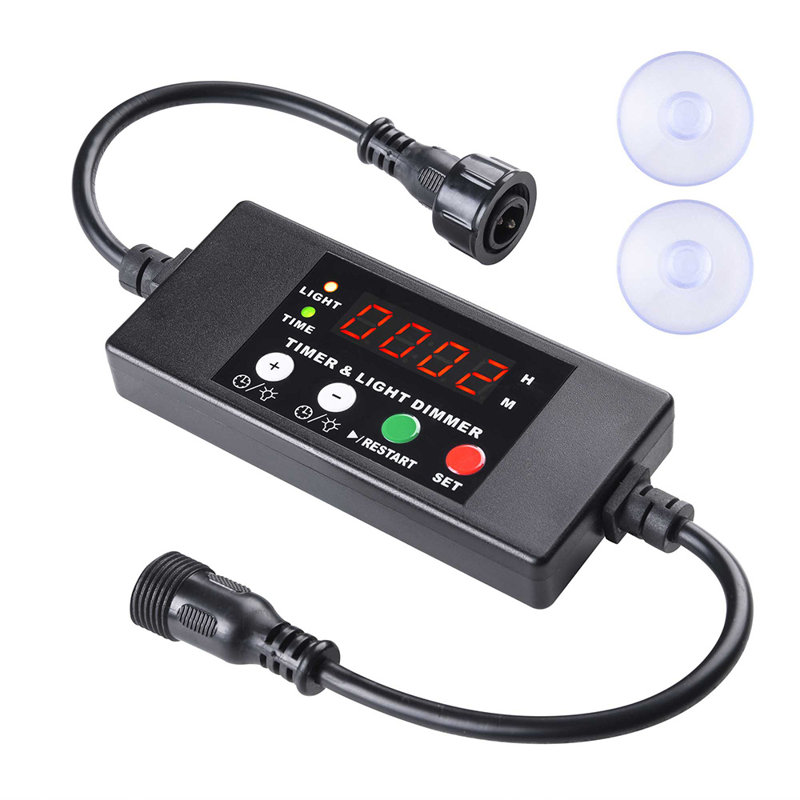 12-24V Digital Controller Dimmer Timer with 2 Suckers for LED Aquarium Light Fish Tank