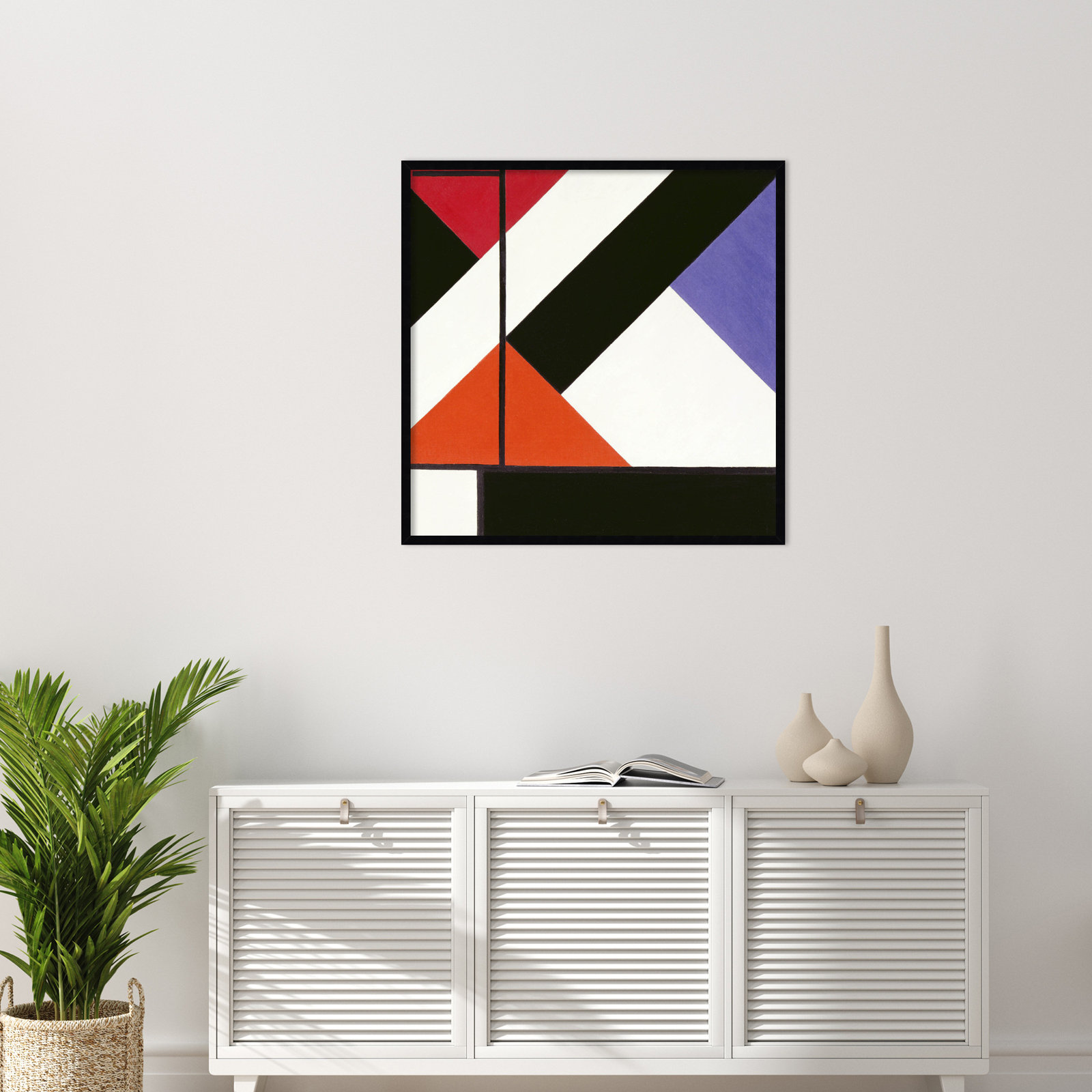 Simultaneous Counter Composition by Theo Van Doesburg, Black Framed, 33" H x 33" W