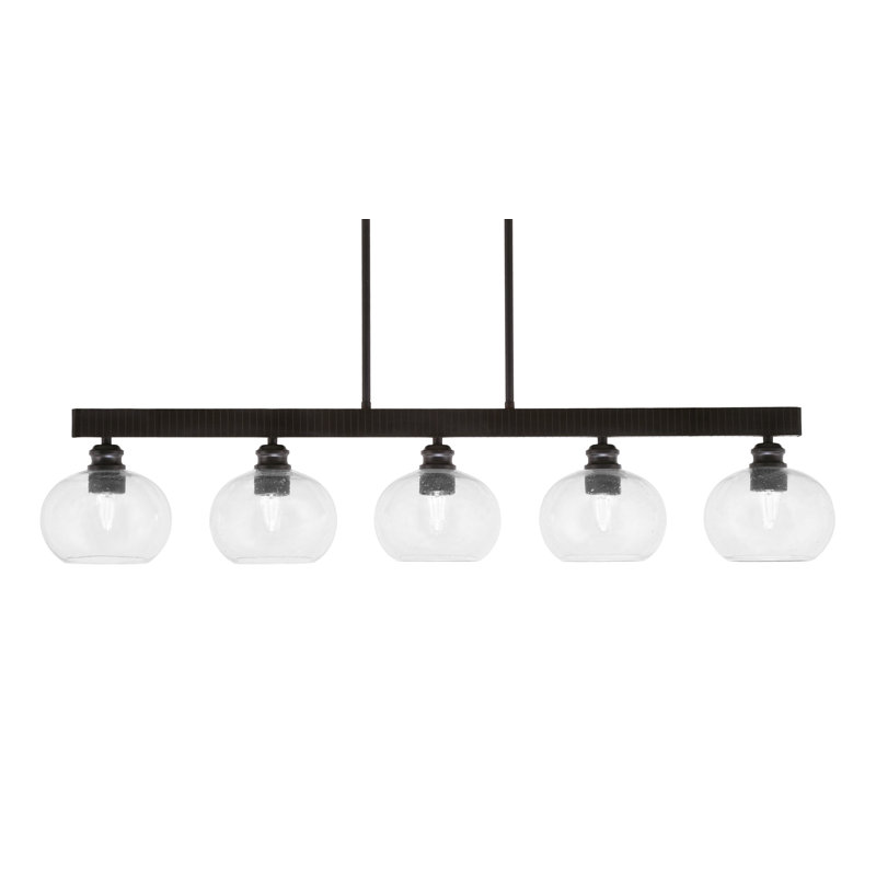 Bar 5 lumières Edge avec verre à bulles transparent 7 po Edge, Espresso