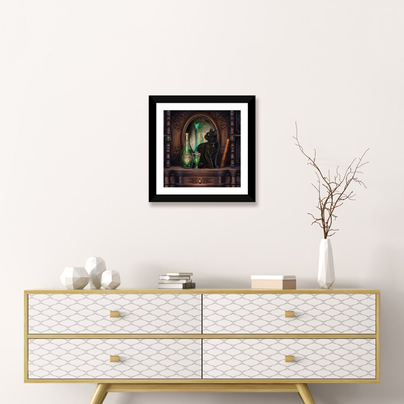 " Absinthe " by Lisa Parker, 16" H x 16" W x 1" D, Black Framed Fine Art Paper