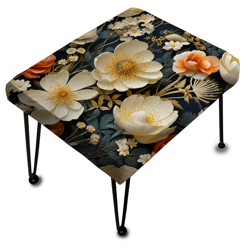 Motif floral de campagne Meadow - Repose-pieds rectangulaire floral