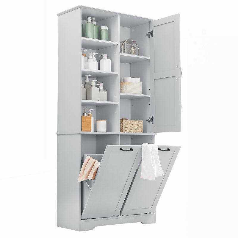 Bathroom Storage Cabinet With Doors, Gray