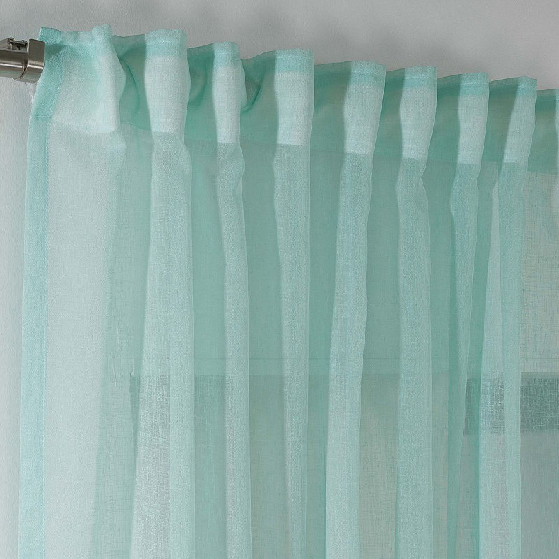 Solid Colour Kitchen Curtain, Teal Green, 100 W x 60 D cm