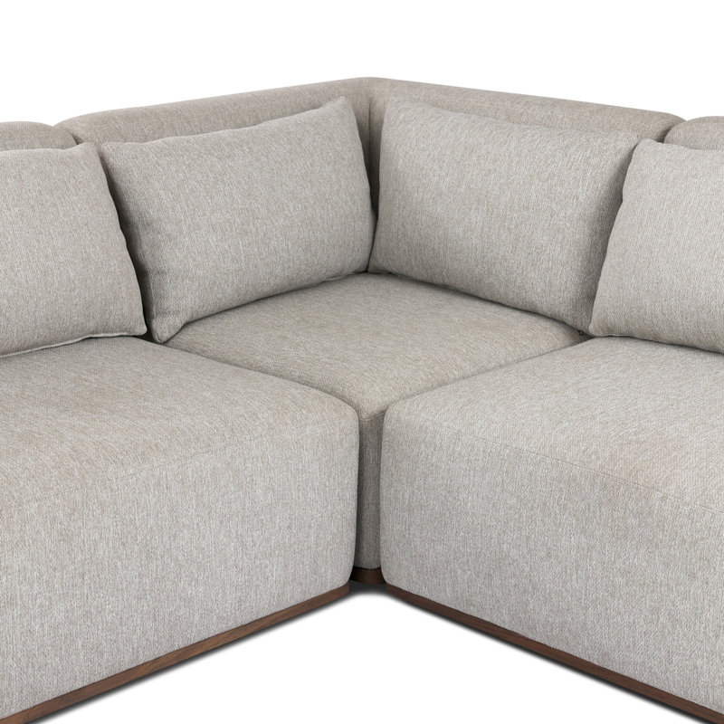 Adler Outdoor 4PC Sectional-LAF Bumper Chaise-Concha Fog, Left Hand Facing