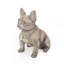 Sculpture de jardin d'extérieur, bouledogue français, gris