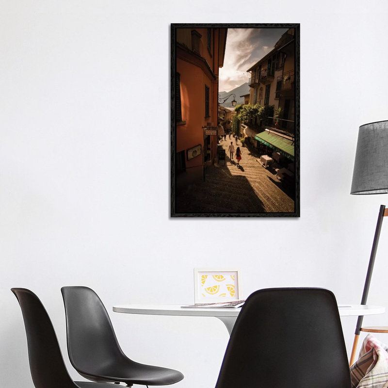 Bellagio, Lake Como, Italy by Enzo Romano - Print on Canvas, Black Framed, 101.6cm H x 66.04cm W x 3.81cm D