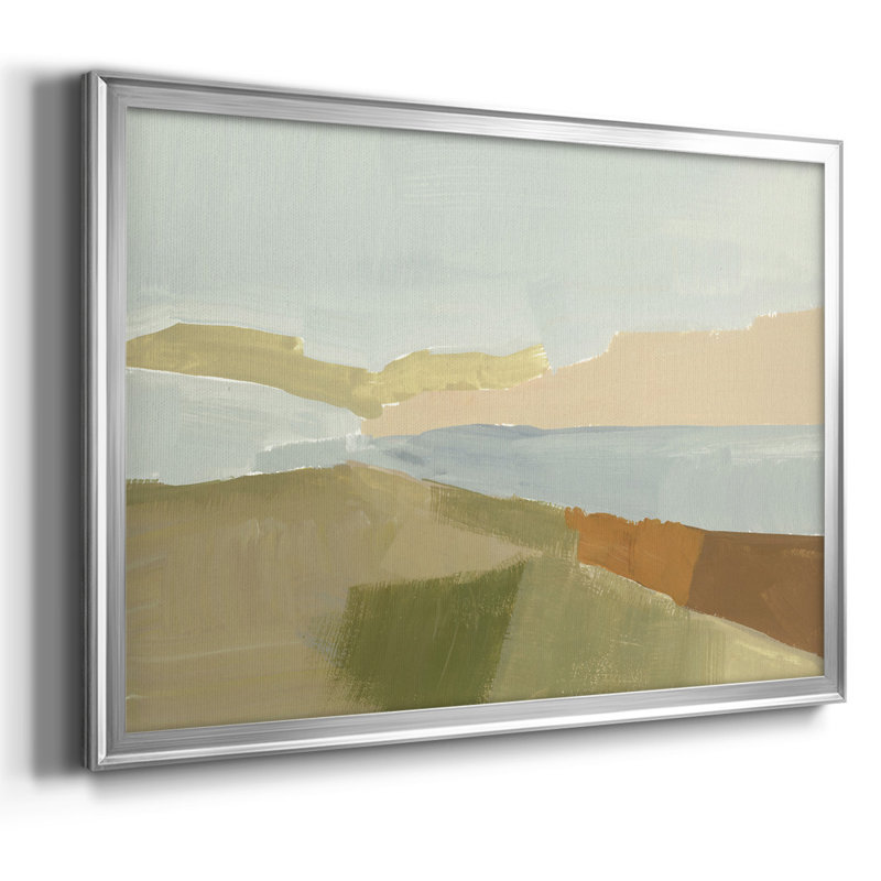 Toile tendue avec châssis Stacked Landscape III, H 14 po x l 20 po x P 1,5 po, Argent