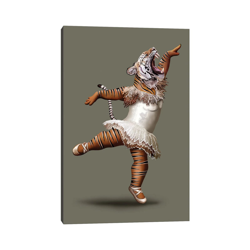Killer Tiger Dance 1 Piece Wrapped Canvas Wall Art, 30.48 cm H x 45.72 cm W