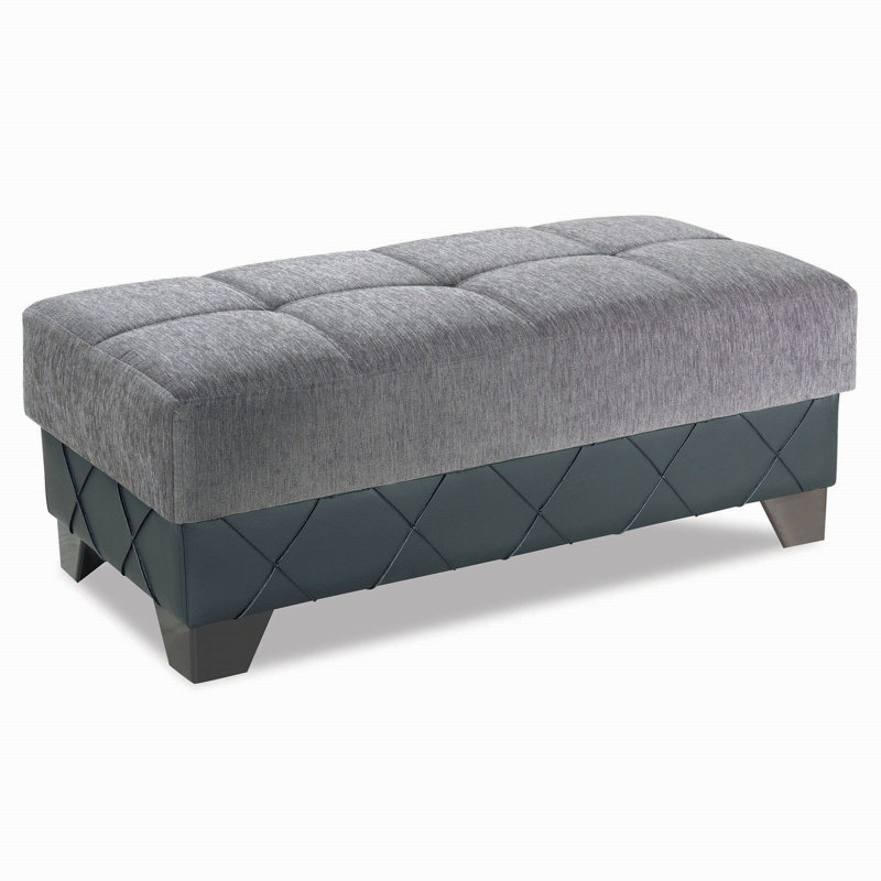 Primenest Marabella Collection Upholstered Convertible Ottoman With Storage