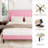 Sebria Bed Frame with Velvet Upholstered Square Design Headboard Platform Bed with Strong Wood Slats-1899001838-1899001810