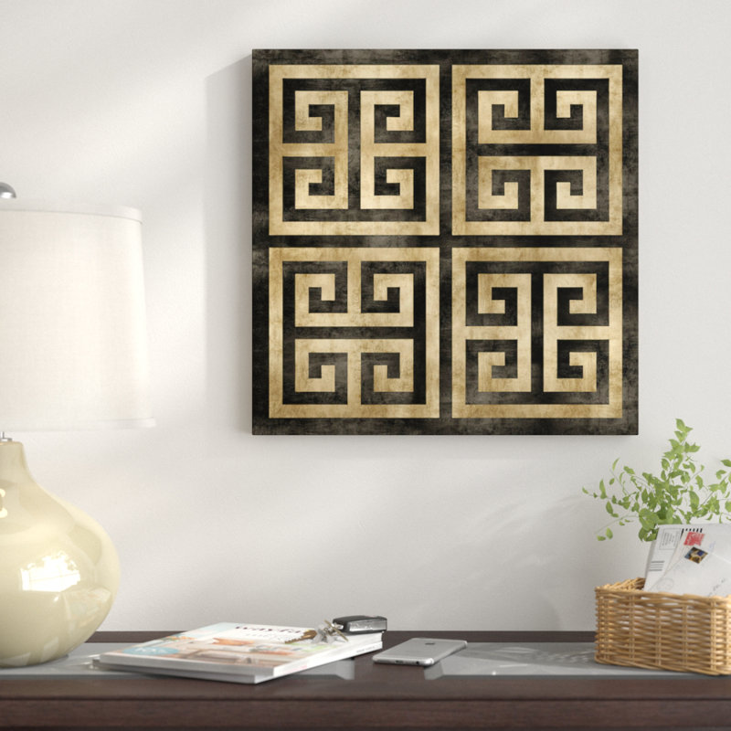 «Greek Classic I», impression sur toile, H 37 po x l 37 po x P 1,5 po, Pas de tapis, Toile tendue