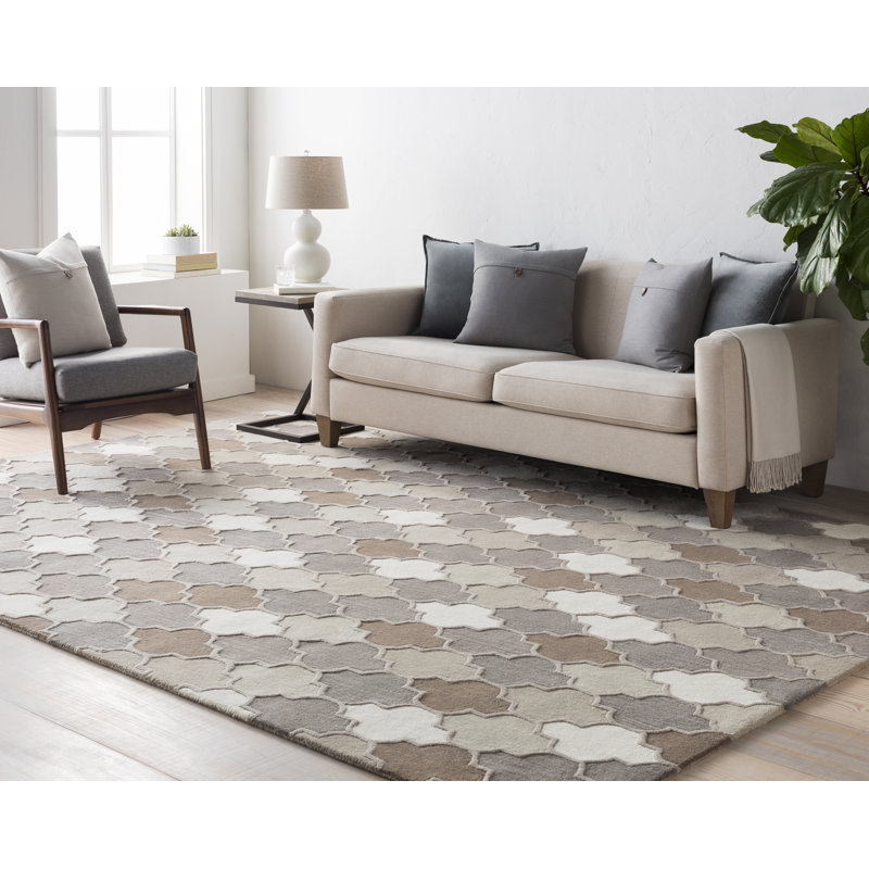 Billmont Hand Tufted Wool Indoor Rug, Rectangle 10' x 14'