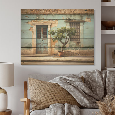 Cuba Tranquily Retreat I - Cuba Landscape Wood Wall Art On Natural Pine Wood