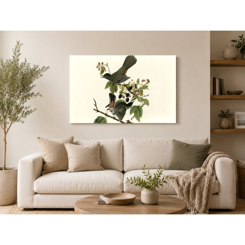 Gris, oiseau gris (1827) - Art mural sur toile paysage, 14" W x 11" H
