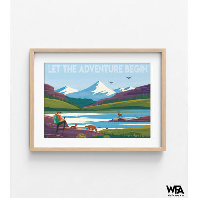 Affiche de montagne enneigée, idée de cadeau pour les randonneurs, décor de chambre Forest Air Bnb, affiche de Lake Hotel, cadeau d'anniversaire pour enfants, idée de cadeau pour les amoureux de la nature