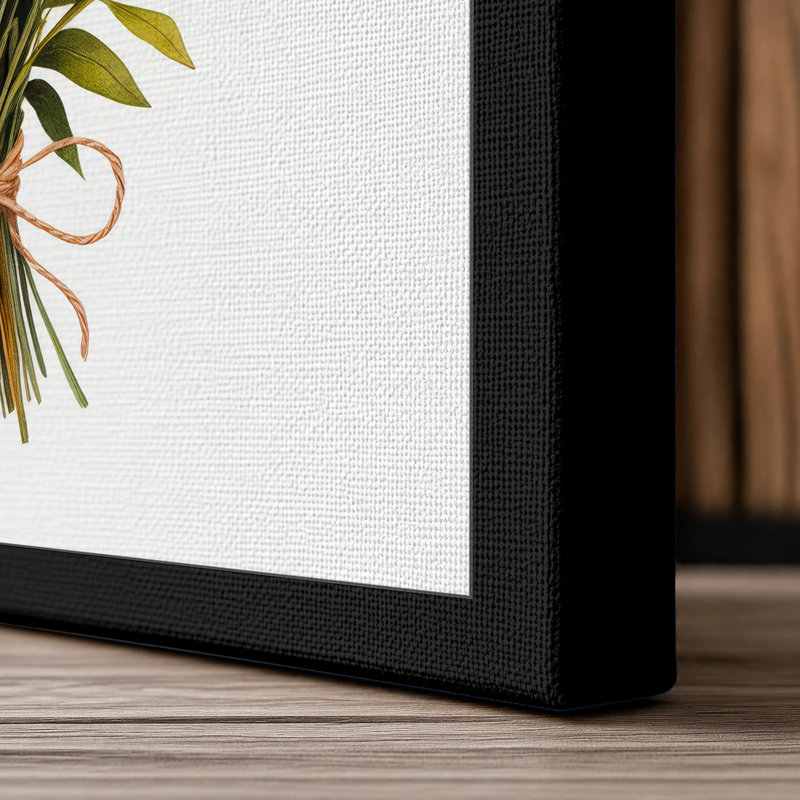 Gathered Bouquet Botanical 1 Piece Wrapped Canvas Wall Art, 36x24 - 91.4 x 61.0 cm, Black Border