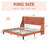 Bowdoin Modern Linen Upholstered Wingback Platform Bed with Wooden Slats-47617076-47614924