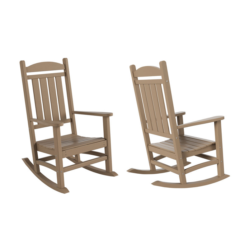 Chaise berçante d'extérieur en plastique Laguna, Bois patiné